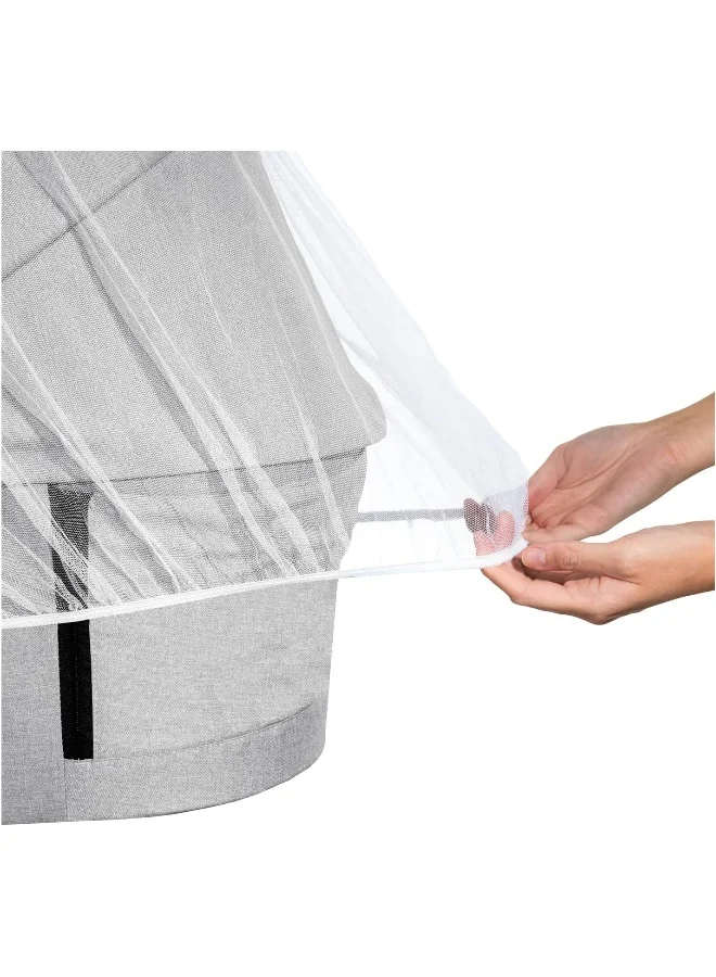 hauck Protect Me Universal Mosquito Net For Infant Car Seats, Prams, Pushchairs And Travel Cots, Insect Net With Elastic Edging, White