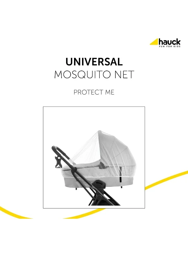 hauck Protect Me Universal Mosquito Net For Infant Car Seats, Prams, Pushchairs And Travel Cots, Insect Net With Elastic Edging, White