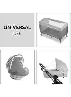 hauck Protect Me Universal Mosquito Net For Infant Car Seats, Prams, Pushchairs And Travel Cots, Insect Net With Elastic Edging, White  - Image 4