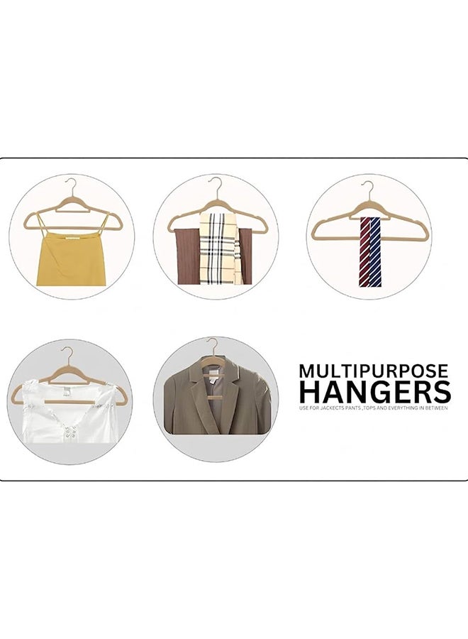 Feelings 24-Pieces Velvet Elegent Designed Hanger Set Beige 45cm Beige 45cm - Image 4