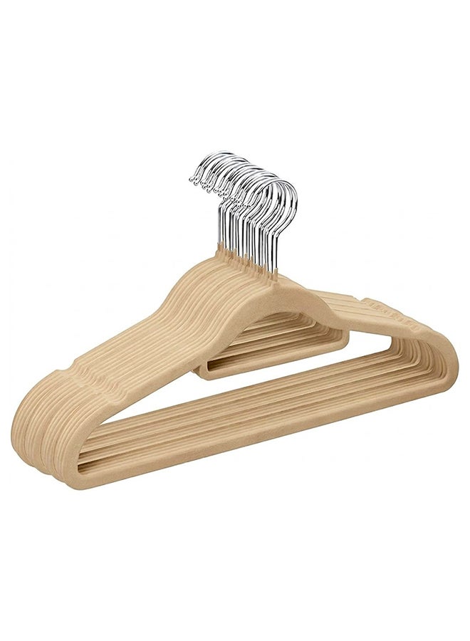 Feelings 24-Pieces Velvet Elegent Designed Hanger Set Beige 45cm Beige 45cm - Image 1