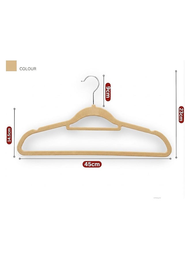 Feelings 24-Pieces Velvet Elegent Designed Hanger Set Beige 45cm Beige 45cm - Image 3