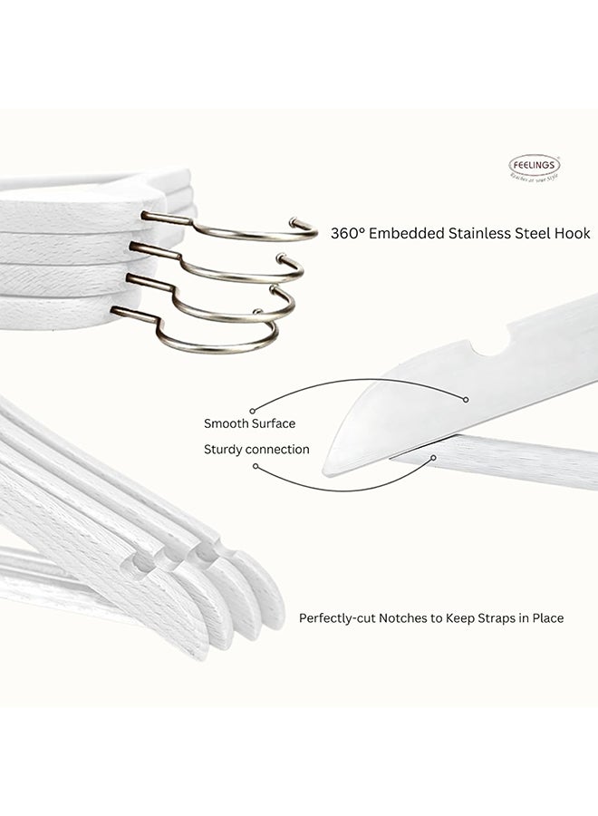 Feelings Wooden Hangers 12 Pcs Set White 45cm - Image 3