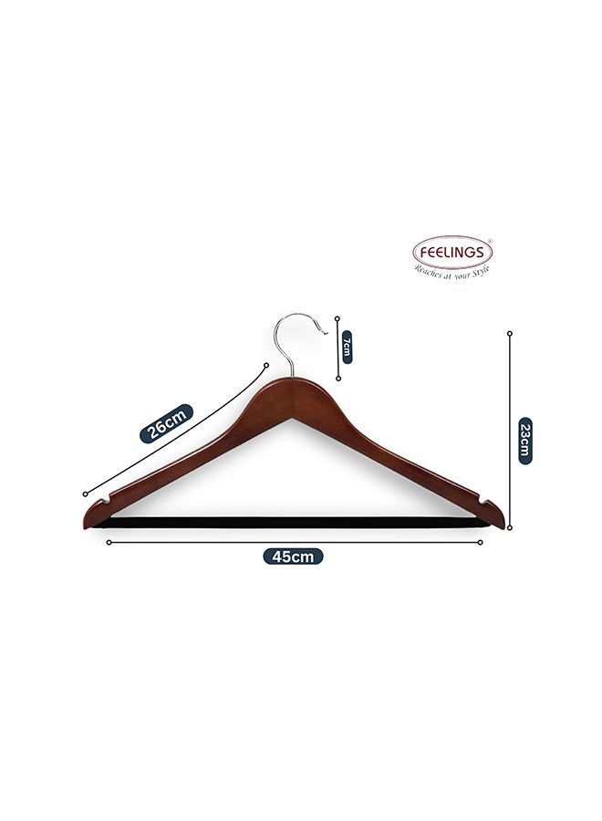 Feelings Wooden Hangers 12 Pcs Set Brown 45cm  - Image 2