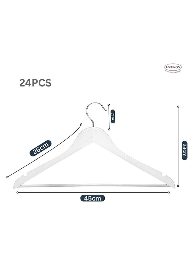 Feelings Wooden Hangers 24 Pcs Set White 45cm  - Image 2