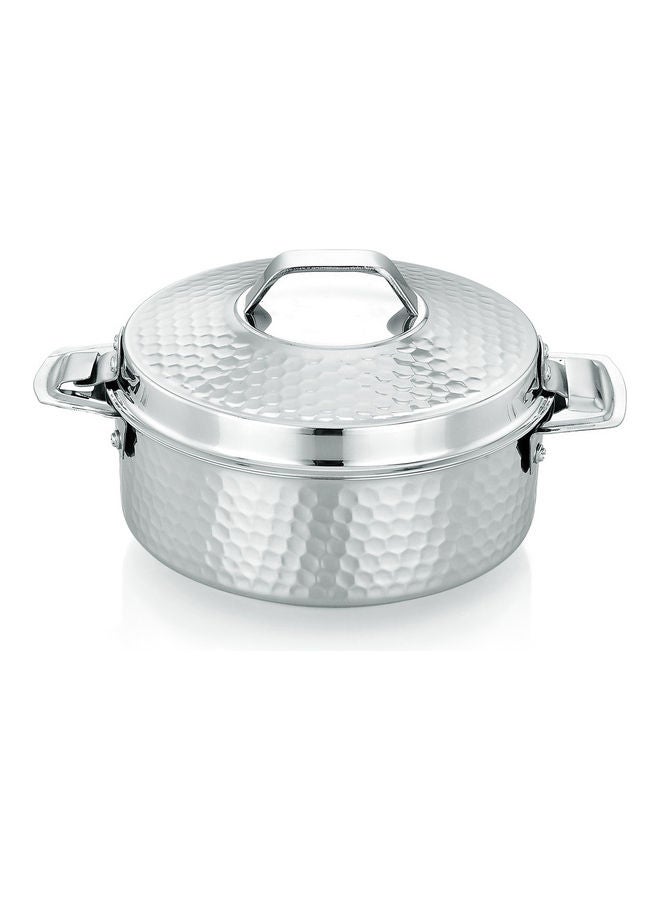 Royalford Hammered Double Wall SS Hot Pot Silver 