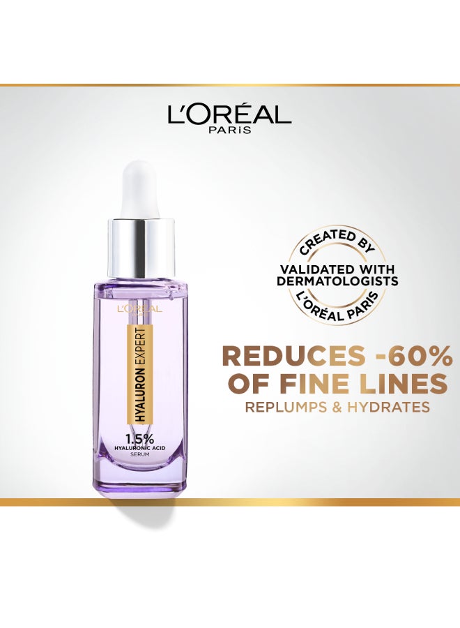 L'OREAL PARIS - Hyaluron Expert Replumping Serum With Hyaluronic Acid-Reduces fine lines  - Clear 50ml - Image 1