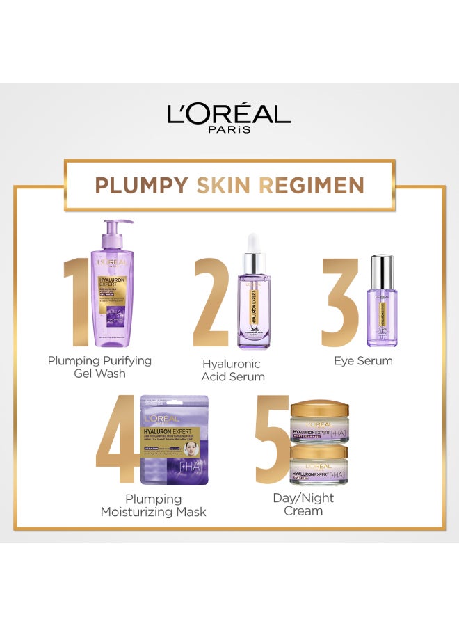 L'OREAL PARIS - Hyaluron Expert Replumping Serum With Hyaluronic Acid-Reduces fine lines  - Clear 50ml - Image 1