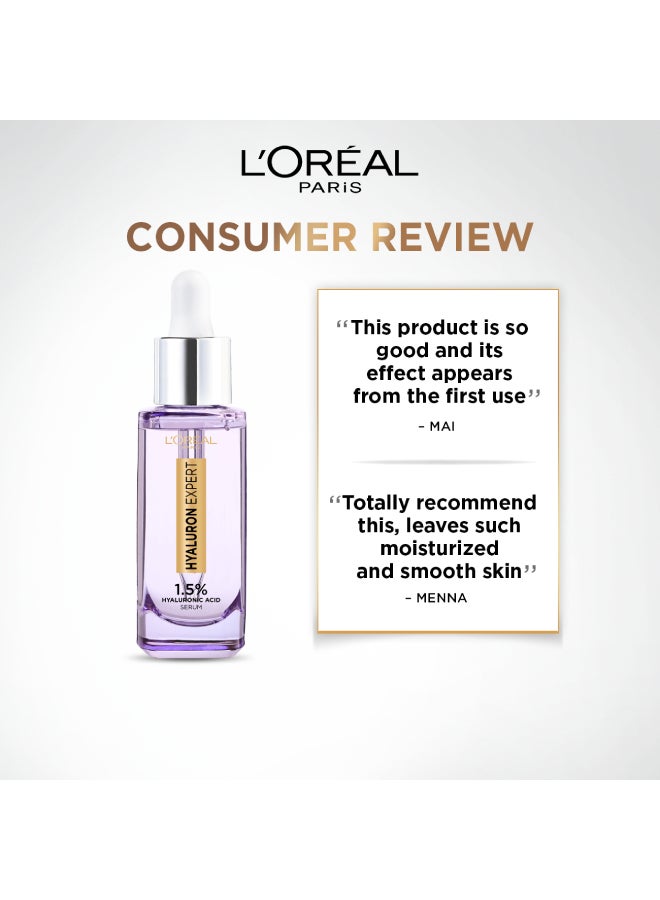 L'OREAL PARIS - Hyaluron Expert Replumping Serum With Hyaluronic Acid-Reduces fine lines  - Clear 50ml - Image 1