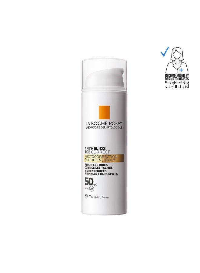 لاروش بوزيه أنثيليوس إيج كوريكت واقي شمسي غير مرئي مضاد للشيخوخة بعامل حماية من الشمس 50 مع نياسيناميد أبيض 50 مل ابيض 50ملليلتر - Image 1