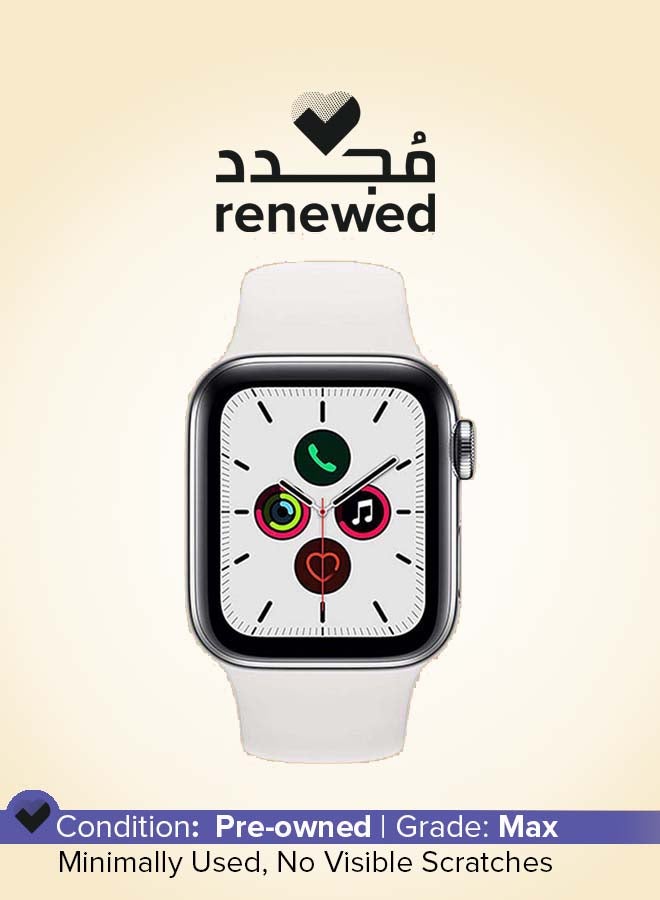 Apple Renewed - Watch Series 5-40mm GPS Silver Aluminium Case With White Sport Band - Image 1
