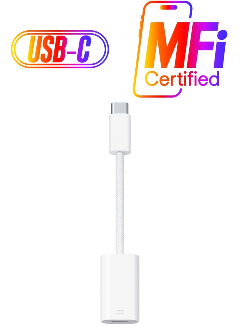 Apple - USB-C to Lightning Adapter White - Image 1