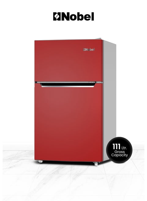 ثلاجة مزدوجة الأبواب سعة 111 لتراً دي فروست بمقبض R600A داخل المكثف طراز NR110SS 282.51 kW NR1100SS أحمر