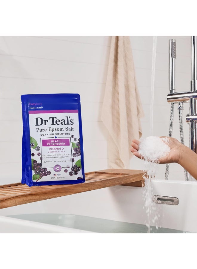 Dr Teal's - Epsom Bath Salt Black Elderberry 1.36kg - Image 1