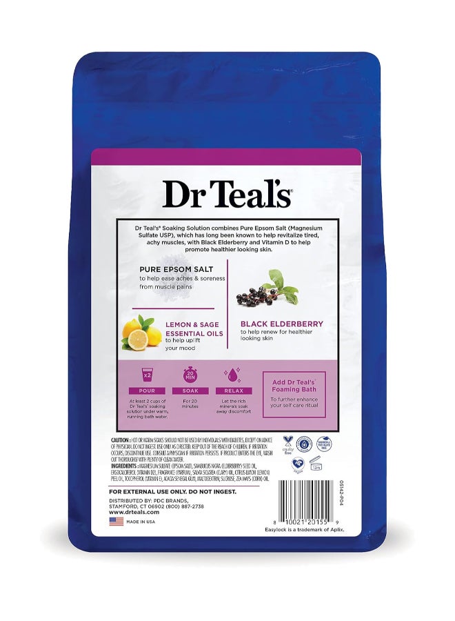 Dr Teal's - Epsom Bath Salt Black Elderberry 1.36kg - Image 1