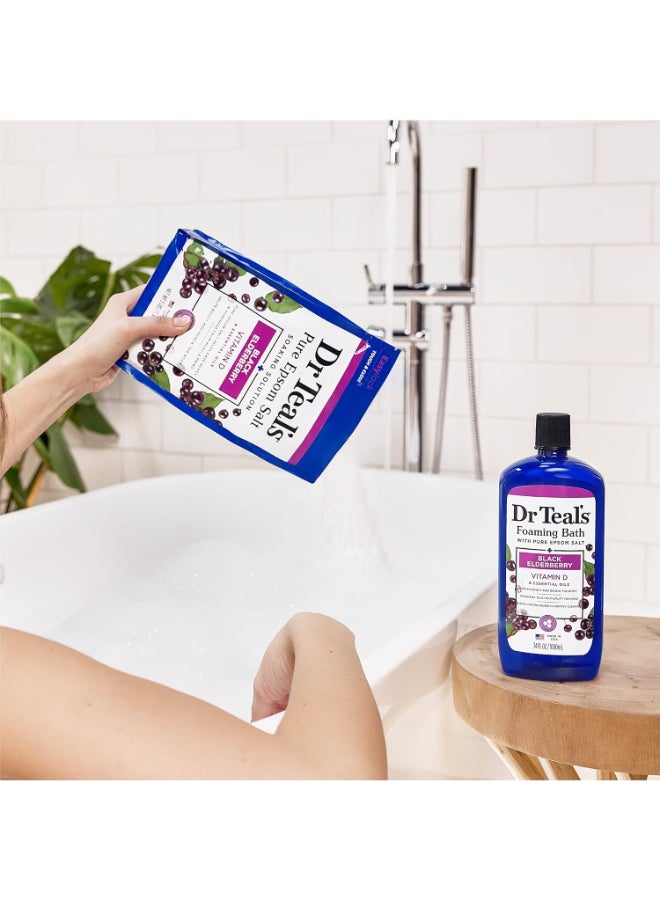 Dr Teal's - Epsom Bath Salt Black Elderberry 1.36kg - Image 1