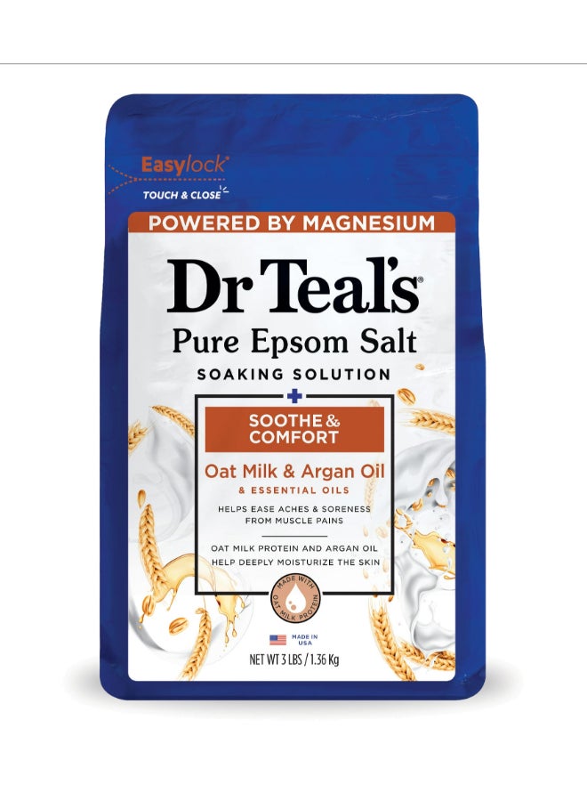 Dr Teal's - Epsom Bath Salt Oat Milk & Argan Oil 1.36kg - Image 1