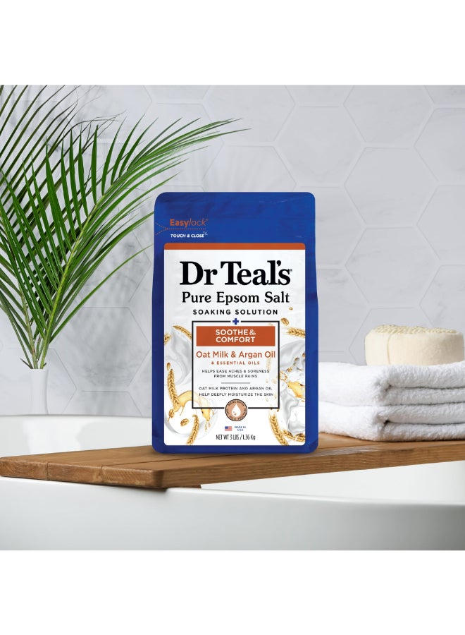 Dr Teal's - Epsom Bath Salt Oat Milk & Argan Oil 1.36kg - Image 1