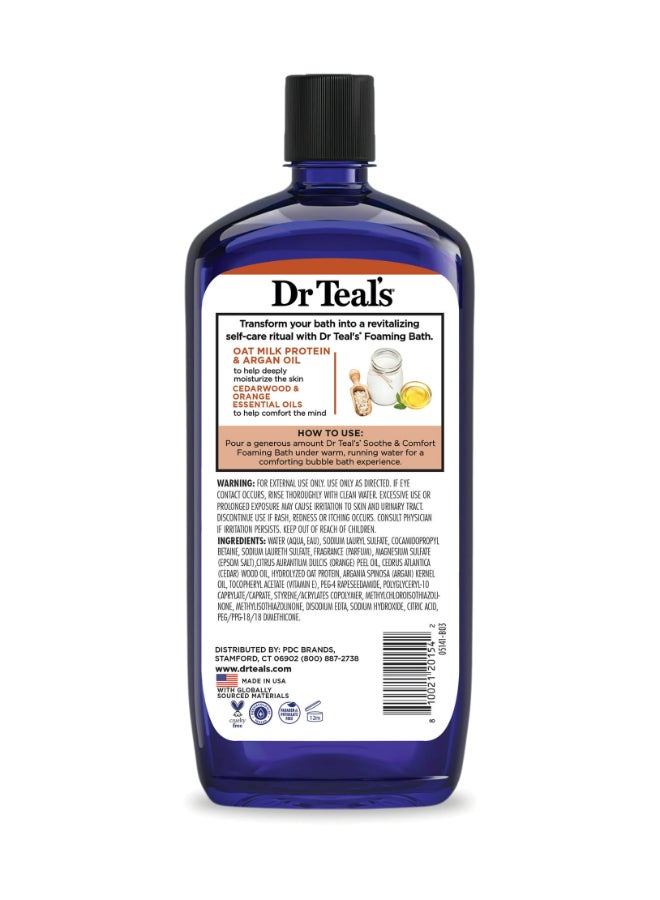 Dr Teal's - Foaming Bath  With  Epsom Salt Oat Milk & Argan Oil Clear 1000ml - Image 1