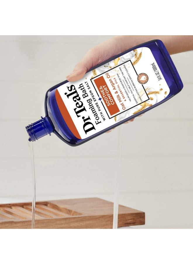 Dr Teal's - Foaming Bath  With  Epsom Salt Oat Milk & Argan Oil Clear 1000ml - Image 1