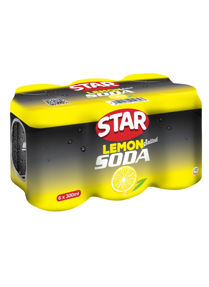 Star Soda Salted Can Lemon Can Lemon 300ml Pack of 6 - Image 1