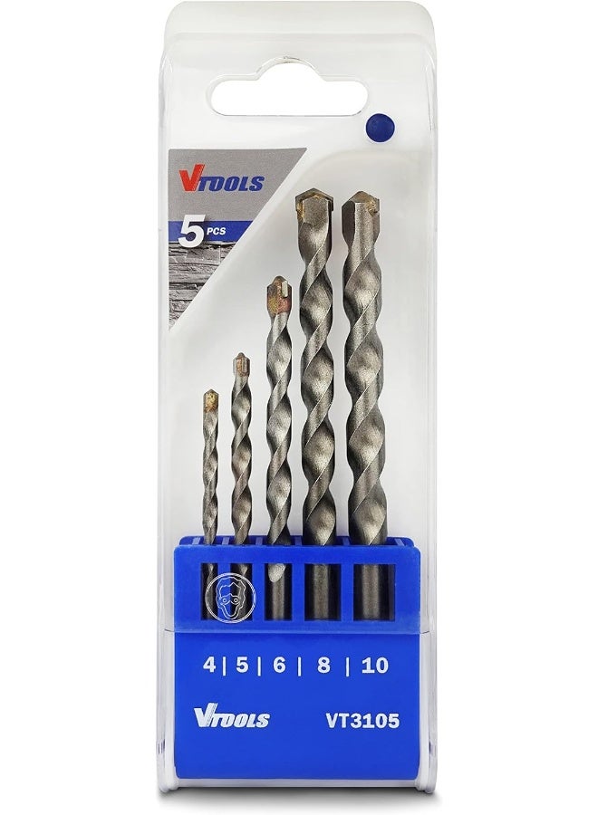 5 Piece Drill Bit Set For Concrete(4,5,6,8,and 10 mm) Blue VT3105 Silver 4mm - pnsku/N52135048A/45/_/1732205097/22d74911-8391-4506-93a2-0c6e918525b4