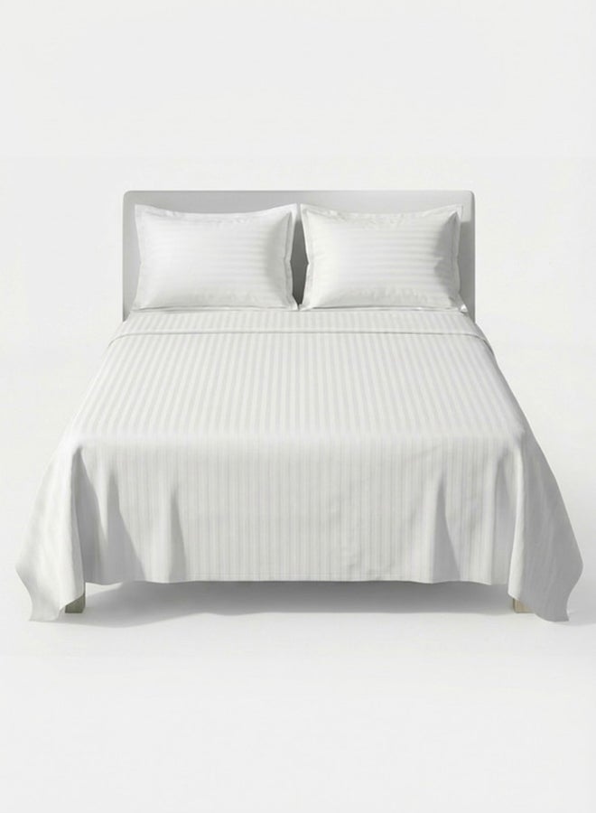 Hotel Linen Klub 100% Cotton 600TC Double Bed Sheet Set White 220 x 240cm