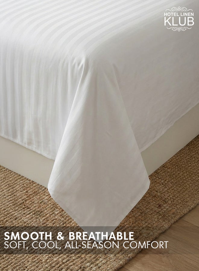 Hotel Linen Klub 100% Cotton 600TC King Bed Sheet Set White 260x280cm - Image 4