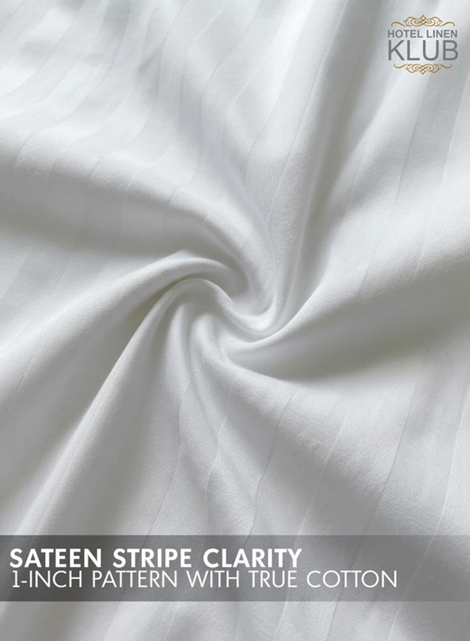 Hotel Linen Klub 100% Cotton 600TC King Bed Sheet Set White 260x280cm - Image 5