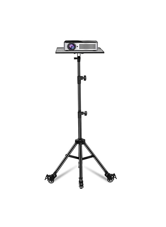 Wownect Universal Workstation Projector Tripod Stand with Wheels Black  - Image 1
