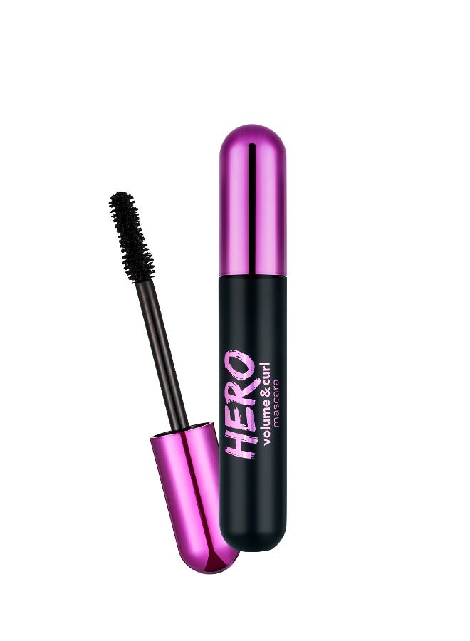 flormar Hero Volume & Curl Mascara – Bold Volume + Curl Lift, Clump-Free Definition, Smudge-Resistant Long-Wear Black - Image 1