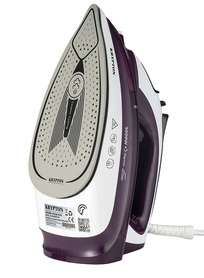 كريبتون أداة كي بخار سيراميك، معدل التدفق 15 غرام/الدقيقة 3000 W KNSI6351 أزرق/أسود - Image 2