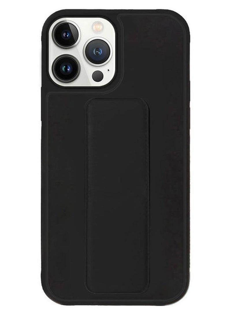 MARGOUN Protective Case Cover with Finger Grip Stand for Apple iPhone 13 Pro Max Black - Image 1