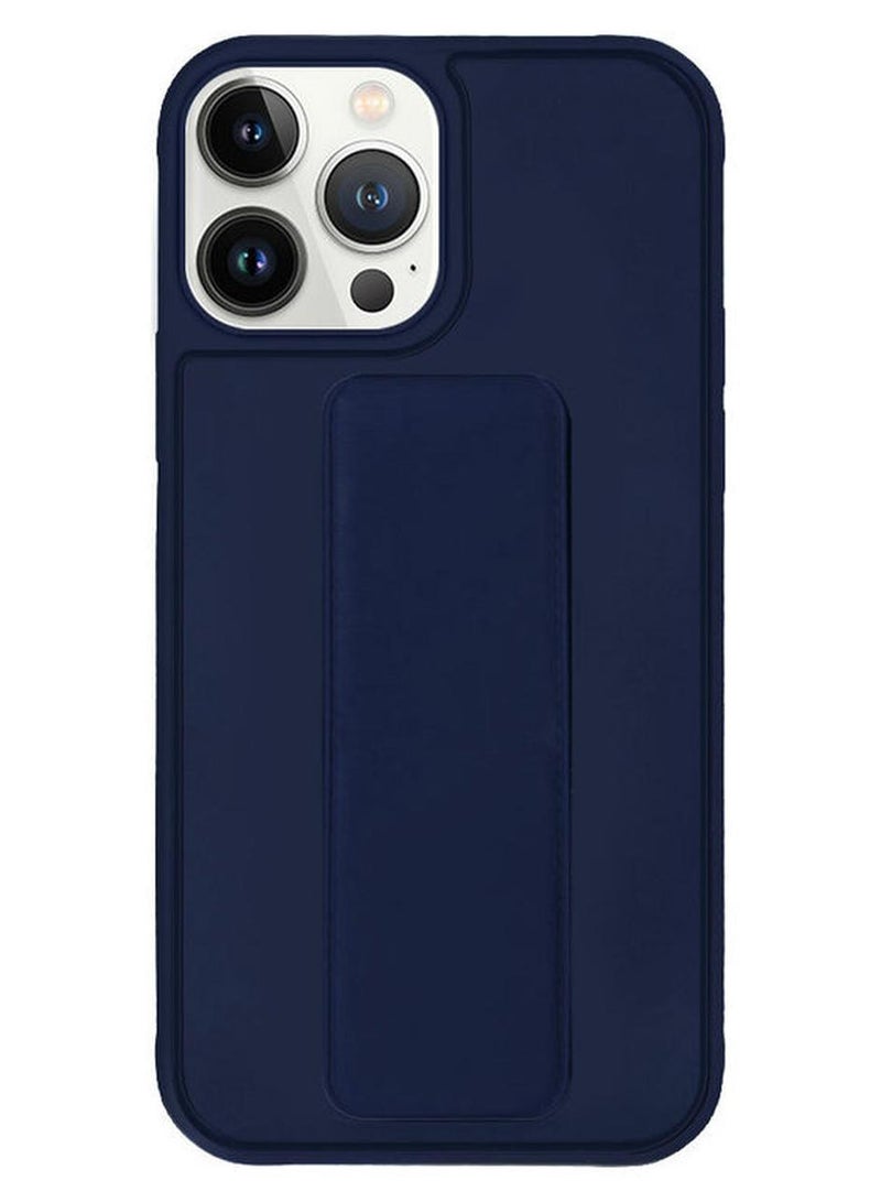 MARGOUN Protective Case Cover with Finger Grip Stand for Apple iPhone 13 Pro Max Dark Blue Dark Blue - Image 1