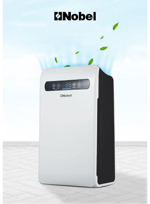 3 Filters (Pre-filter, Carbon and HEPA Filter) Air Purifier 32M2 Area To Clean, 4 Fan level speedand Led Indicator NAP270 White