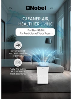 Nobel Air Purifier 48 Square Meter Area To Clean 3 Filters 4 Speed LED Indicator NAP400 White  - Image 2