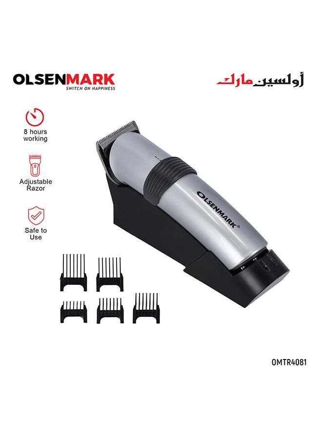 Olsenmark Professional Hair Clipper Silver/Black - Image 1
