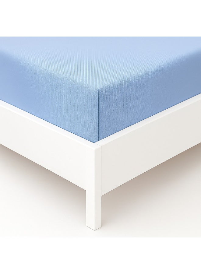 Princess 3-Piece Bedding Sheets And Pillow Cases Set Cotton Blend Blue 150 x 200cm - Image 3