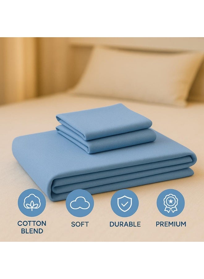 Princess 3-Piece Duvet Cover With Pillowcases Cotton Blend Blue 220 x 240cm - Image 5