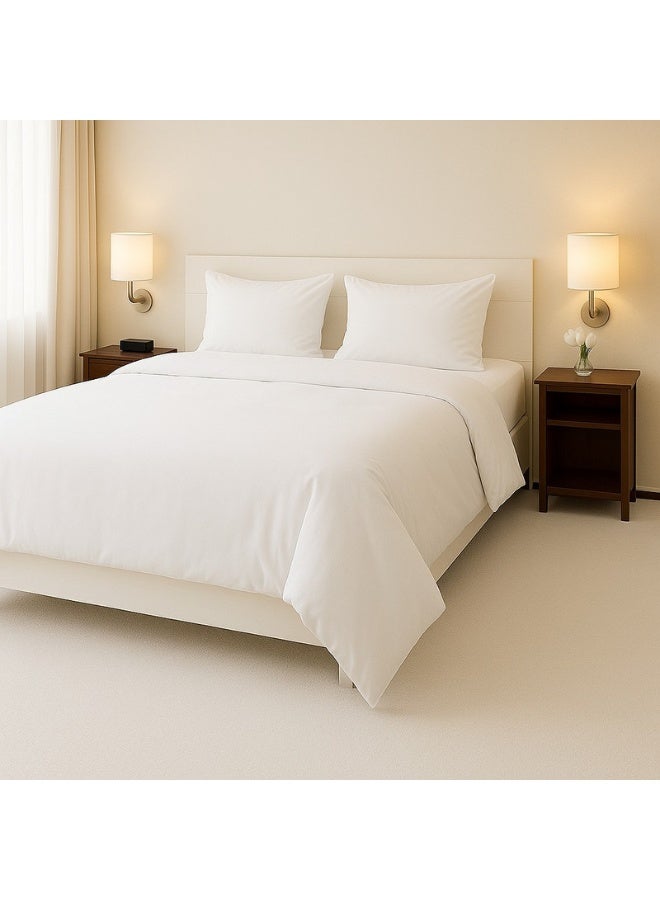 Hotel Linen Klub 3-Piece Duvet Cover With Pillowcases Cotton Blend White 220 x 240cm - Image 2