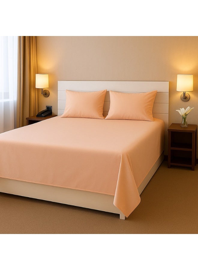 Princess 2-Piece Flat Sheet With Pillowcases Set Includes 1xFlat Sheet 170x240 cm, 1xPillow Case 50x75 cm Cotton Blend Peach 50x75cm - Image 2