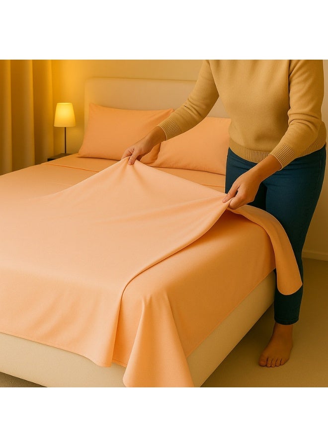 Princess 2-Piece Flat Sheet With Pillowcases Set Includes 1xFlat Sheet 170x240 cm, 1xPillow Case 50x75 cm Cotton Blend Peach 50x75cm - Image 4