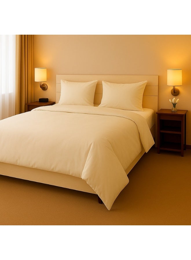 Hotel Linen Klub 2-Piece Deyarco Single Size Duvet Cover Set Cotton Blend Cream - Image 2