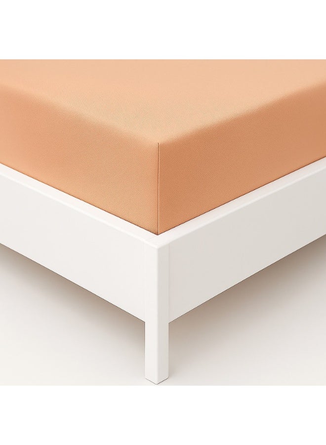 Princess 3-Piece Fitted Sheet With Pillowcases Set Cotton Blend Peach 150 x 200cm - Image 3