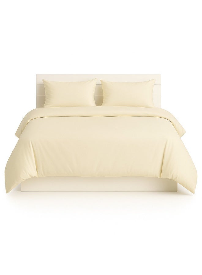 Princess 3-Piece Duvet Cover With Pillowcases Cotton Blend Cream 240 x 260cm - Image 1