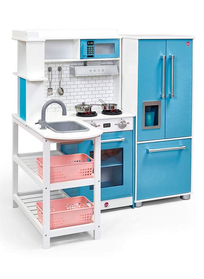 Plum Penne Pantry Wooden Corner Kitchen With Fridge – Berry Blue 105x101x70cm 105x101x70cm - Image 3