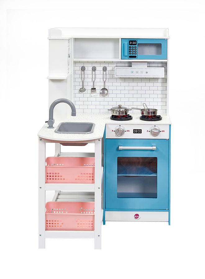 Plum Penne Pantry Wooden Corner Kitchen With Fridge – Berry Blue 105x101x70cm 105x101x70cm - Image 5