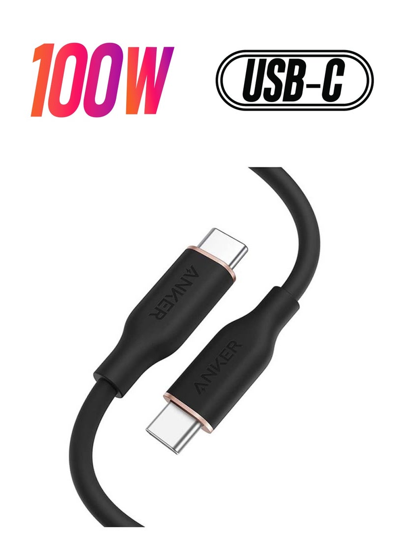 PowerLine III Flow, USB C to USB C Cable 100w, USB 2.0 for MacBook Pro 2020, iPad Pro 2020, iPad Air, Galaxy S20, Pixel, Switch, LG Black - pnsku/N52150536A/45/_/1738266350/aa837b73-df8a-467e-9f13-2dd7ac36f6bf