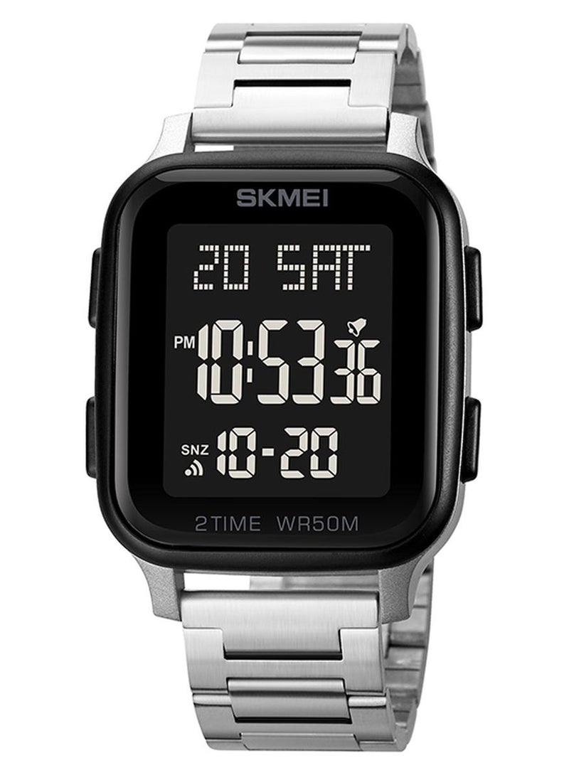 سكمي ساعة رجالية عصرية رياضية خارجية متعددة الوظائف، منبه 5 بار، مقاومة للماء، رقمية 1859 للرجال - Image 1