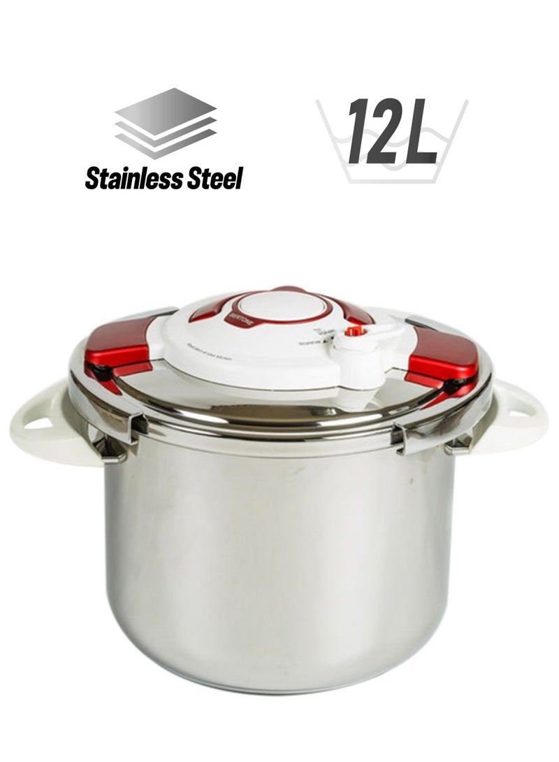 Badraig Stainless Steel Pressure Cooker Silver 12Liters  - Image 1